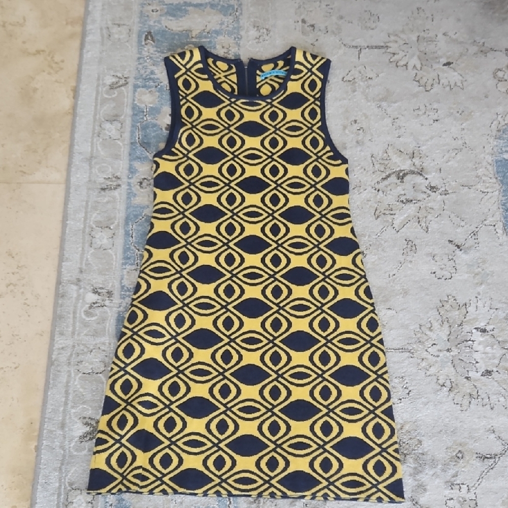 Alice + Olivia Blue and Yellow Knit Dress